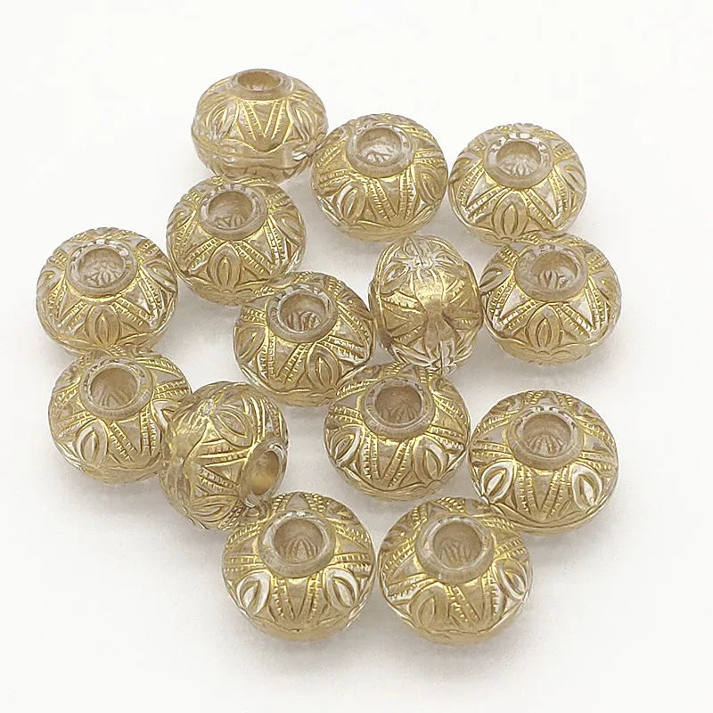 300pcs Bronzing Effect Lantern Beads for DIY Jewelry