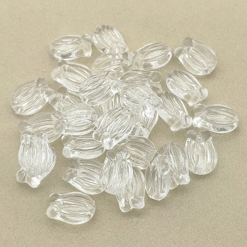 650pcs Clear Acrylic Tulip Flower Beads DIY Earrings/Necklace
