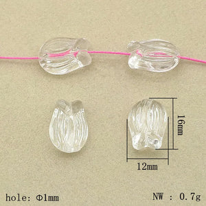 650pcs Clear Acrylic Tulip Flower Beads DIY Earrings/Necklace