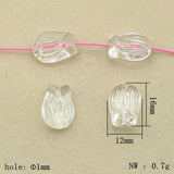 650pcs Clear Acrylic Tulip Flower Beads DIY Earrings/Necklace