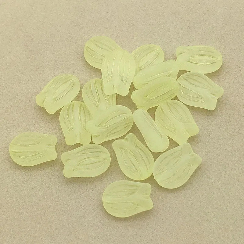 650pcs Clear Frosted Tulip Acrylic Beads DIY Jewelry Findings