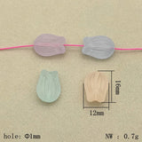 650pcs Clear Frosted Tulip Acrylic Beads DIY Jewelry Findings