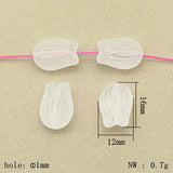 Clear Frosted Tulip Flower Beads DIY Parts 650pcs