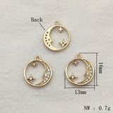 50pcs CZ Round Charm Pendants for DIY Jewelry Making