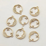 50pcs CZ Round Charm Pendants for DIY Jewelry Making