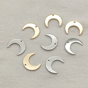 100pcs Copper Moon Pendant Charm DIY Jewelry Findings 16x14mm