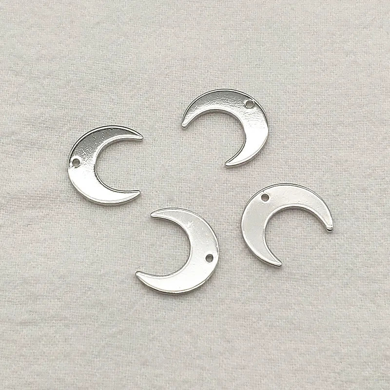 100pcs Copper Moon Pendant Charm DIY Jewelry Findings 16x14mm