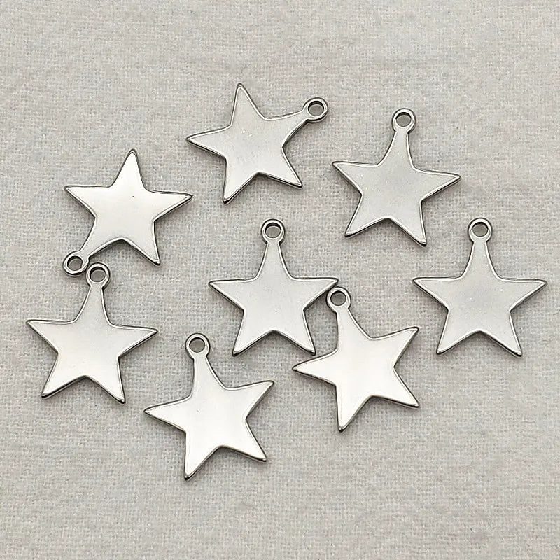 200pcs Stainless Steel Star Charm For Jewelry DIY