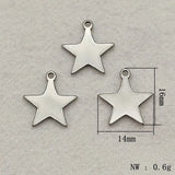 200pcs Stainless Steel Star Charm For Jewelry DIY