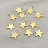 100pcs 18KGP Stainless Steel Star Charm For DIY Jewelry