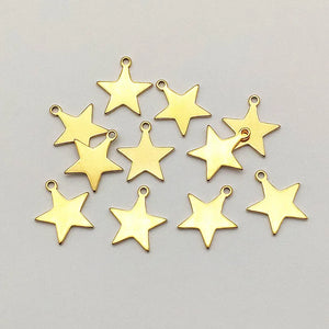 100pcs 18KGP Stainless Steel Star Charm For DIY Jewelry