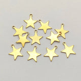 100pcs 18KGP Stainless Steel Star Charm For DIY Jewelry