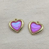 100pcs Zinc Alloy Resin Heart Charm Necklace Earrings DIY Jewelry Findings