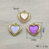 100pcs Zinc Alloy Resin Heart Charm Necklace Earrings DIY Jewelry Findings