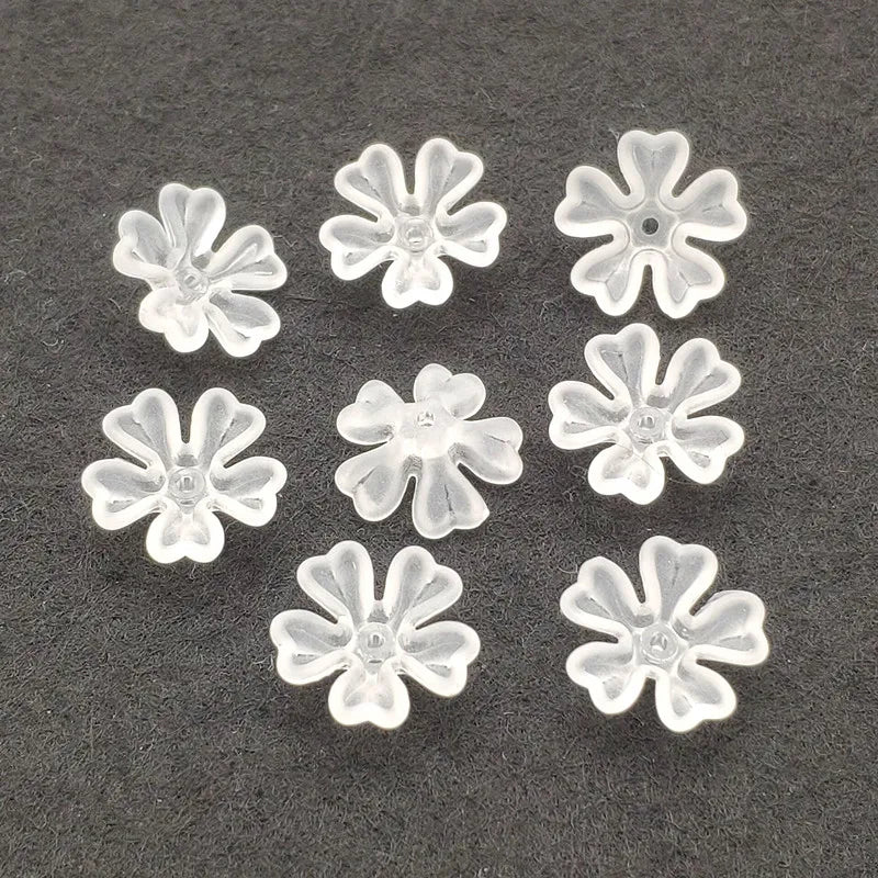 Clear Frosted Flower Acrylic Beads DIY Jewelry Findings 1200pcs