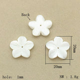 Real Nature Shell Carving Flower Beads 30pcs DIY Jewelry Parts