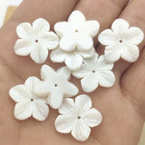 Real Nature Shell Carving Flower Beads 30pcs DIY Jewelry Parts