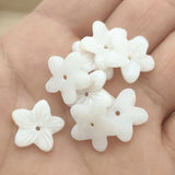 50pcs Real Shell Carving Flower Beads for Jewelry DIY