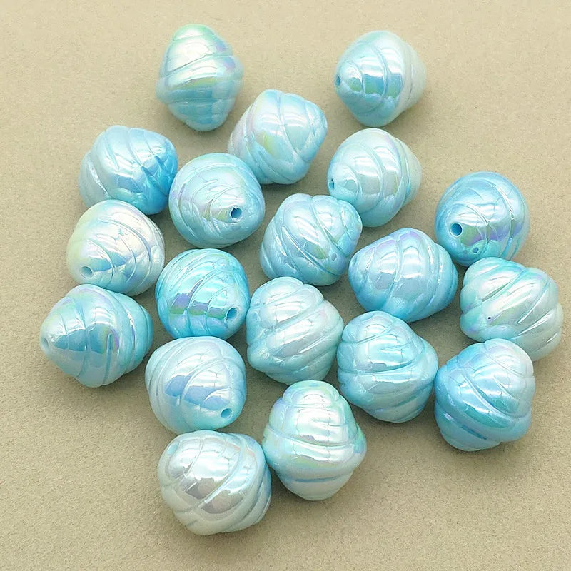 UV Aurora Effect Conch Beads 100pcs For DIY Jewelry, Findings&Components