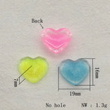 Arrival! 16x19mm 100pcs Flat Bottom Heart Beads For Hairpins DIY Parts