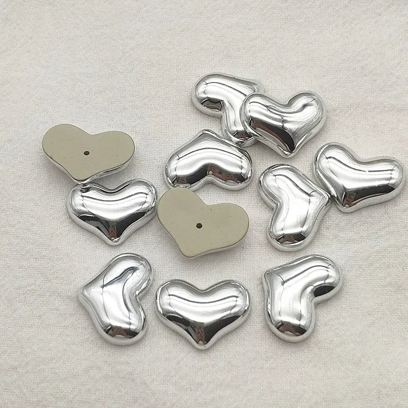 UV Flat Heart Beads For DIY Jewelry Making