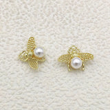 100pcs 16x22mm Bee Shape Charms for Earrings DIY - Jewelry Findings