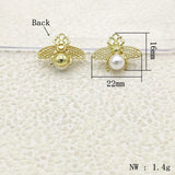 100pcs 16x22mm Bee Shape Charms for Earrings DIY - Jewelry Findings