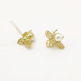 100pcs Pearl Bee Shape Ear Stud for DIY Earrings