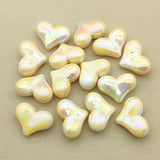 100pcs UV Aurora Heart Beads for DIY Jewelry - 16x22mm