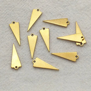 100pcs 18KGP Stainless Steel Triangle Charm For DIY Jewelry