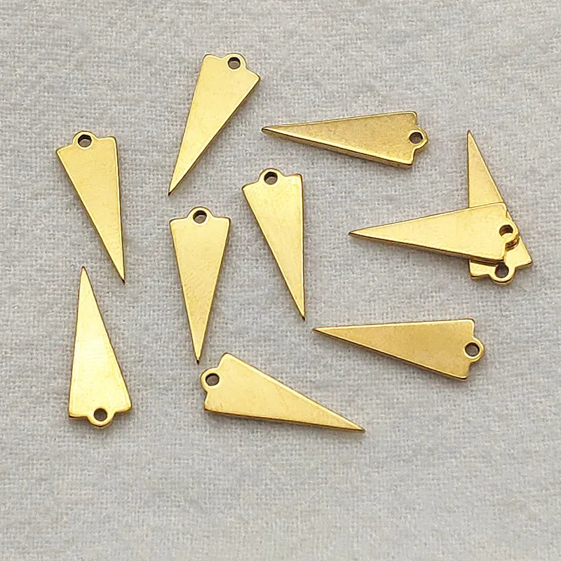 100pcs 18KGP Stainless Steel Triangle Charm For DIY Jewelry