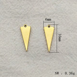 100pcs 18KGP Stainless Steel Triangle Charm For DIY Jewelry
