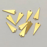 100pcs 18KGP Stainless Steel Triangle Charm For DIY Jewelry