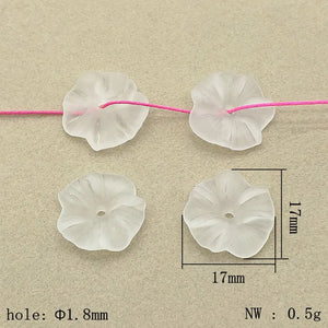 1000pcs Clear Frosted Flower Acrylic Beads for DIY Jewelry Making