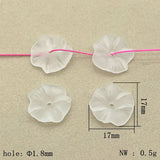 1000pcs Clear Frosted Flower Acrylic Beads for DIY Jewelry Making