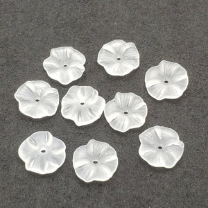 1000pcs Clear Frosted Flower Acrylic Beads for DIY Jewelry Making