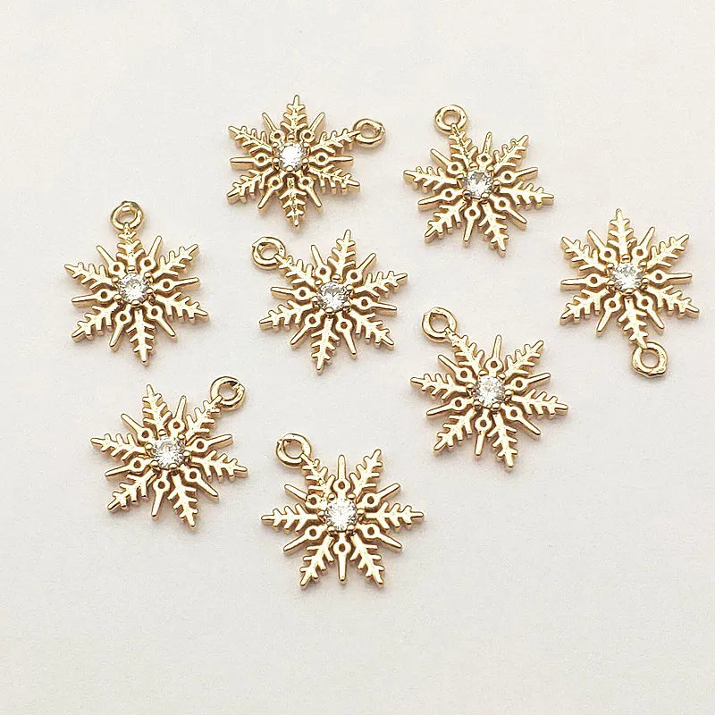 17x13mm CZ Snowflake Pendants - 100pcs