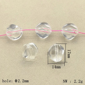 200pcs Clear Twist Oval Beads for Jewelry Making