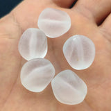200pcs Clear Frosted Twist Oval Beads DIY Jewelry Findings