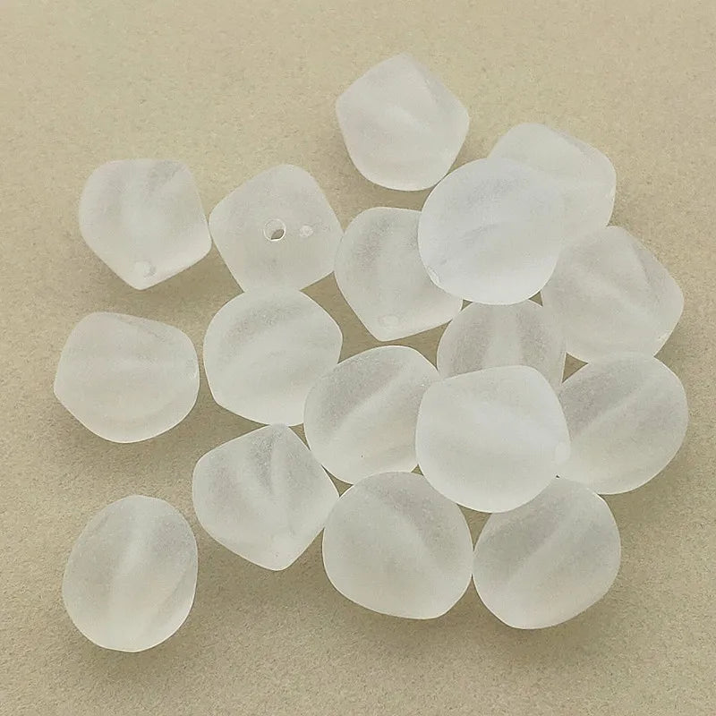 200pcs Clear Frosted Twist Oval Beads DIY Jewelry Findings