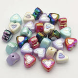 100pcs UV Aurora Heart Beads Jewelry Findings