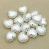 400pcs Wrinkle Pearls Heart Beads For DIY Jewelry, 17x15mm