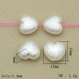 400pcs Wrinkle Pearls Heart Beads For DIY Jewelry, 17x15mm