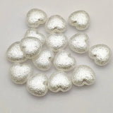 400pcs Wrinkle Pearls Heart Beads For DIY Jewelry, 17x15mm