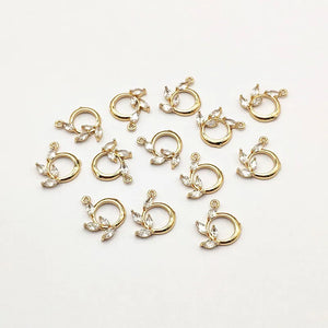 50pcs Cubic Zirconia Flower Charm for Earring DIY Parts