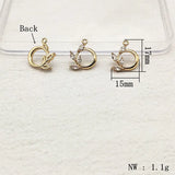 50pcs Cubic Zirconia Flower Charm for Earring DIY Parts