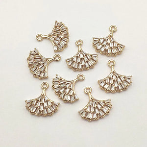 30pcs CZ Leaf Charm Pendant for Necklace Earrings DIY Jewelry Findings