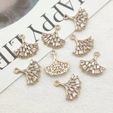 30pcs CZ Leaf Charm Pendant for Necklace Earrings DIY Jewelry Findings