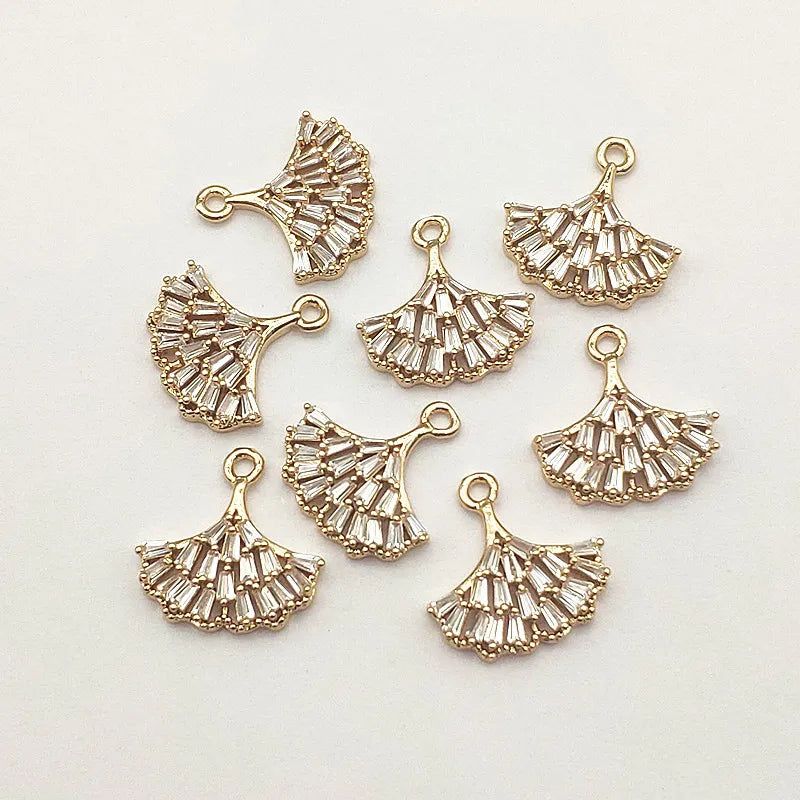 30pcs CZ Leaf Charm Pendant for Necklace Earrings DIY Jewelry Findings