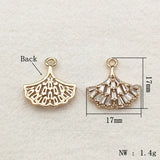 30pcs CZ Leaf Charm Pendant for Necklace Earrings DIY Jewelry Findings